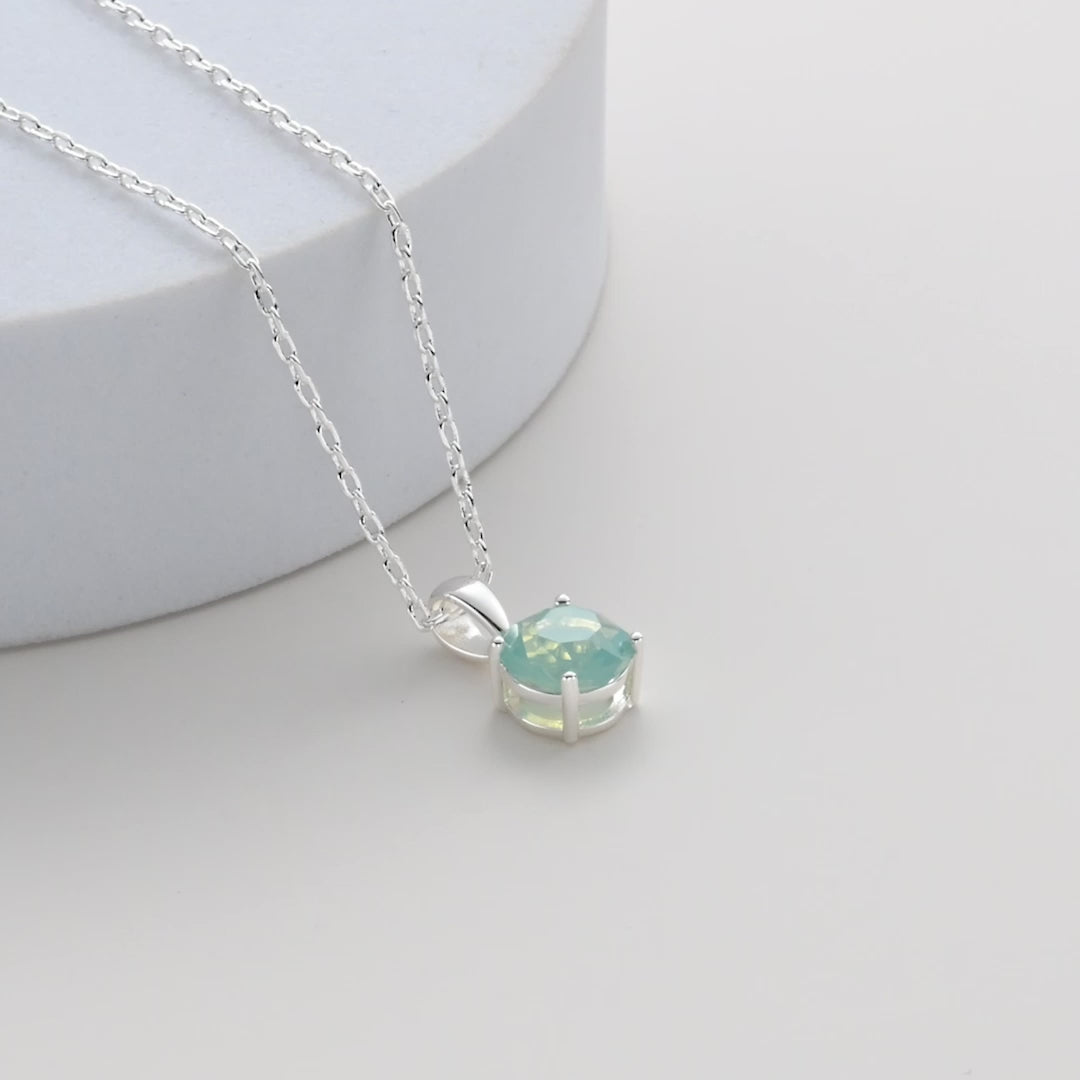 Pacific Green Opal Necklace Created with Zircondia® Crystals Video
