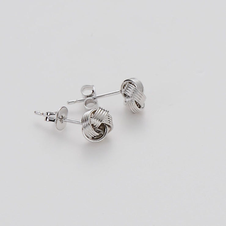 Love Knot Earrings Diamond Accents Sterling Silver