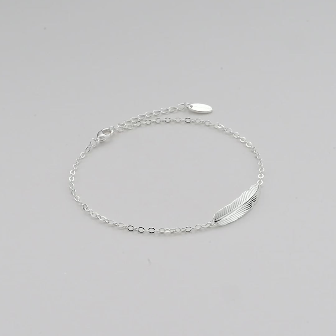 Silver Plated Feather Anklet Video