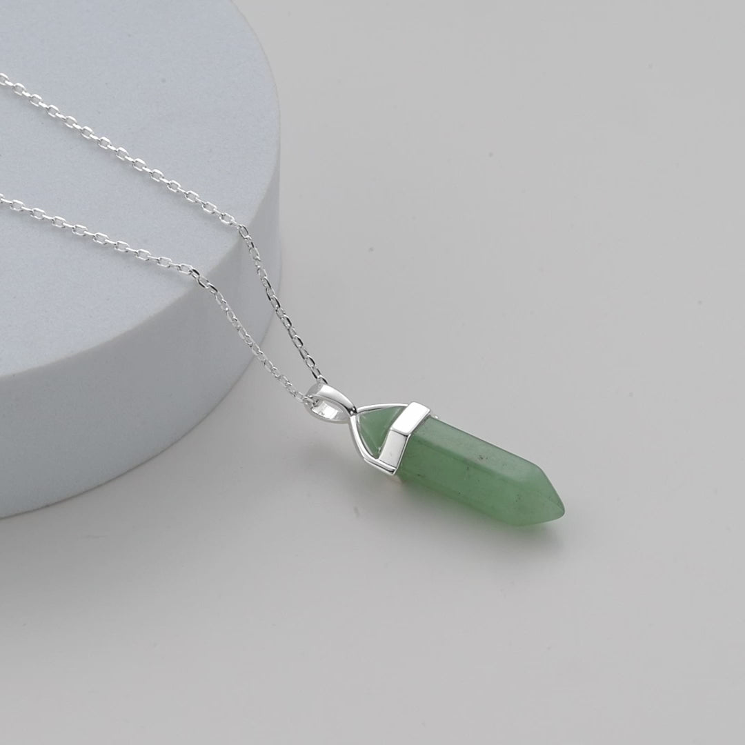 Green Aventurine Genuine Gemstone Necklace Video