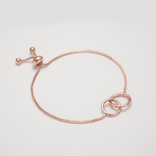 Rose Gold Plated Link Friendship Bracelet Created with Zircondia® Crystals