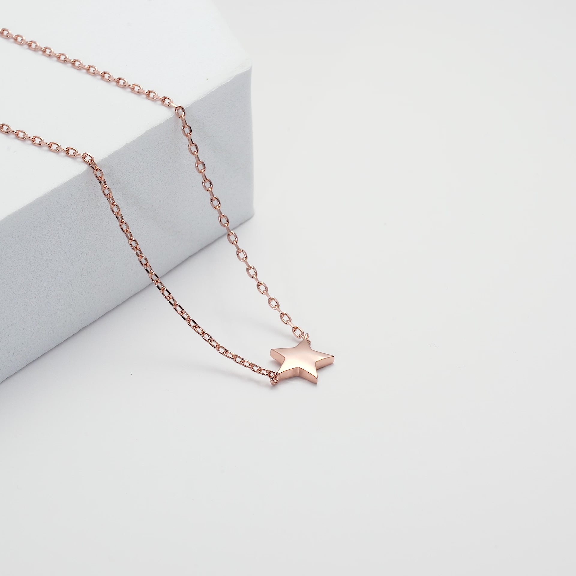 Rose Gold Plated Star Necklace Video