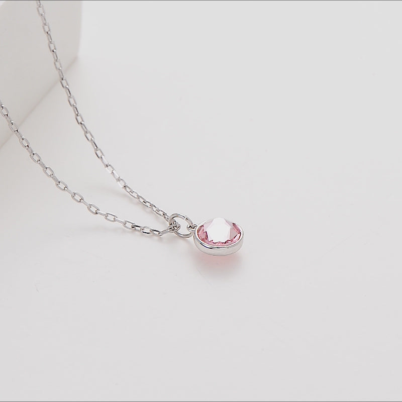Pink Crystal Necklace Created with Zircondia® Crystals Video