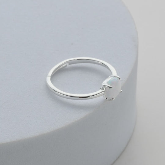Synthetic White Opal Ring Video