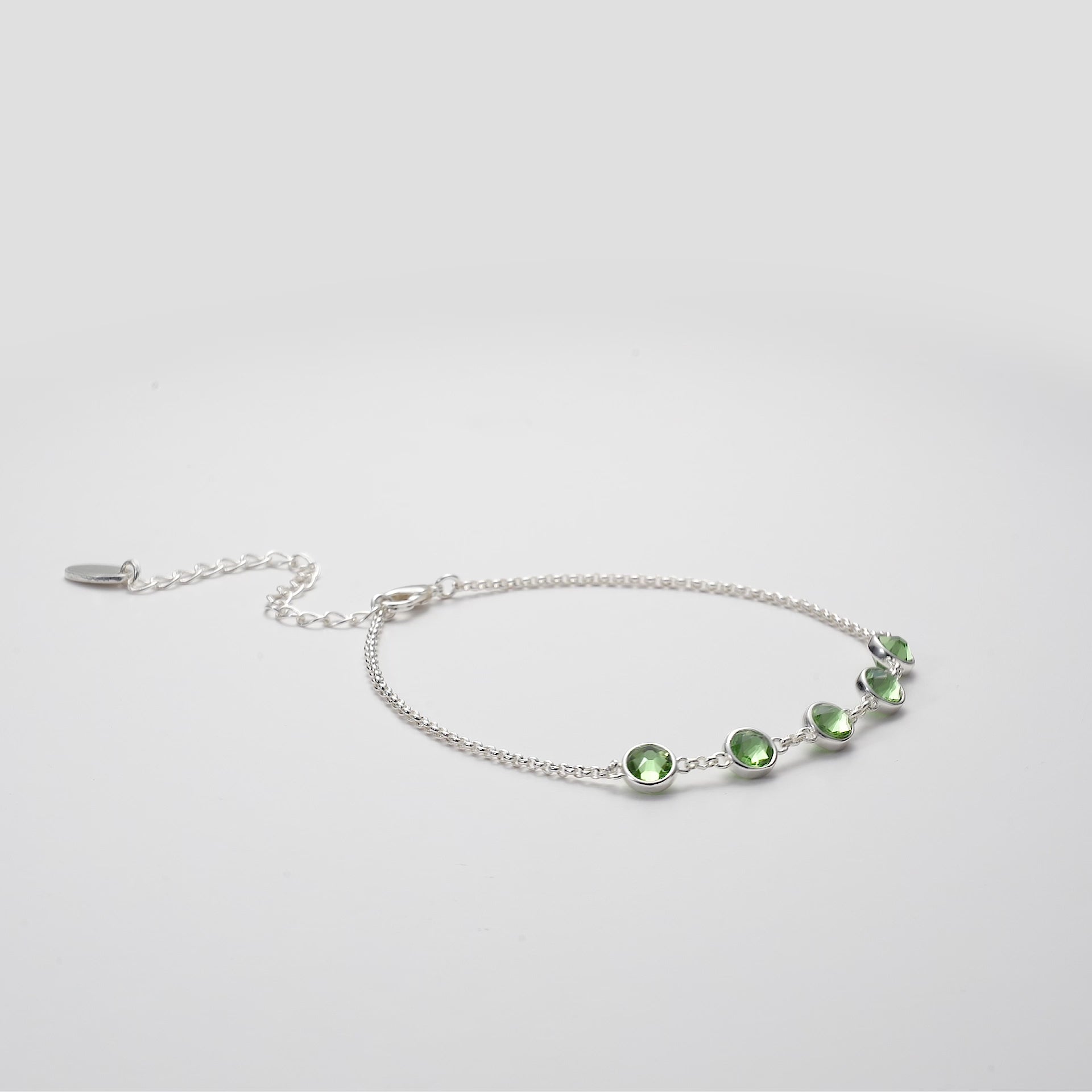Light Green Crystal Chain Bracelet Created with Zircondia® Crystals Video