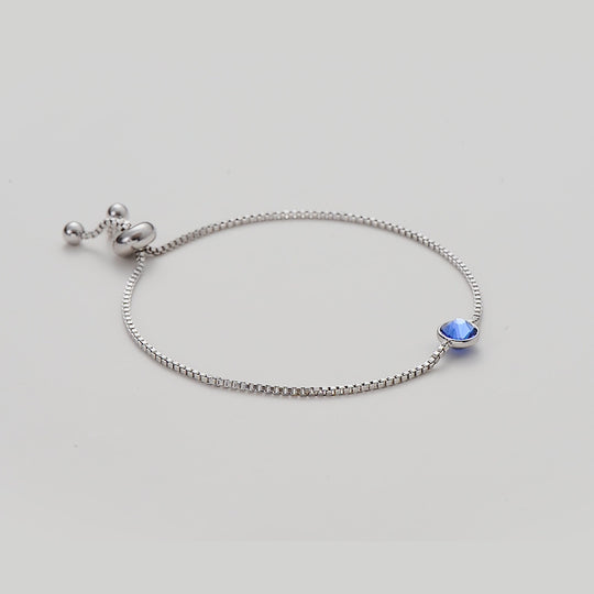 Dark Blue Crystal Bracelet Created with Zircondia® Crystals Video