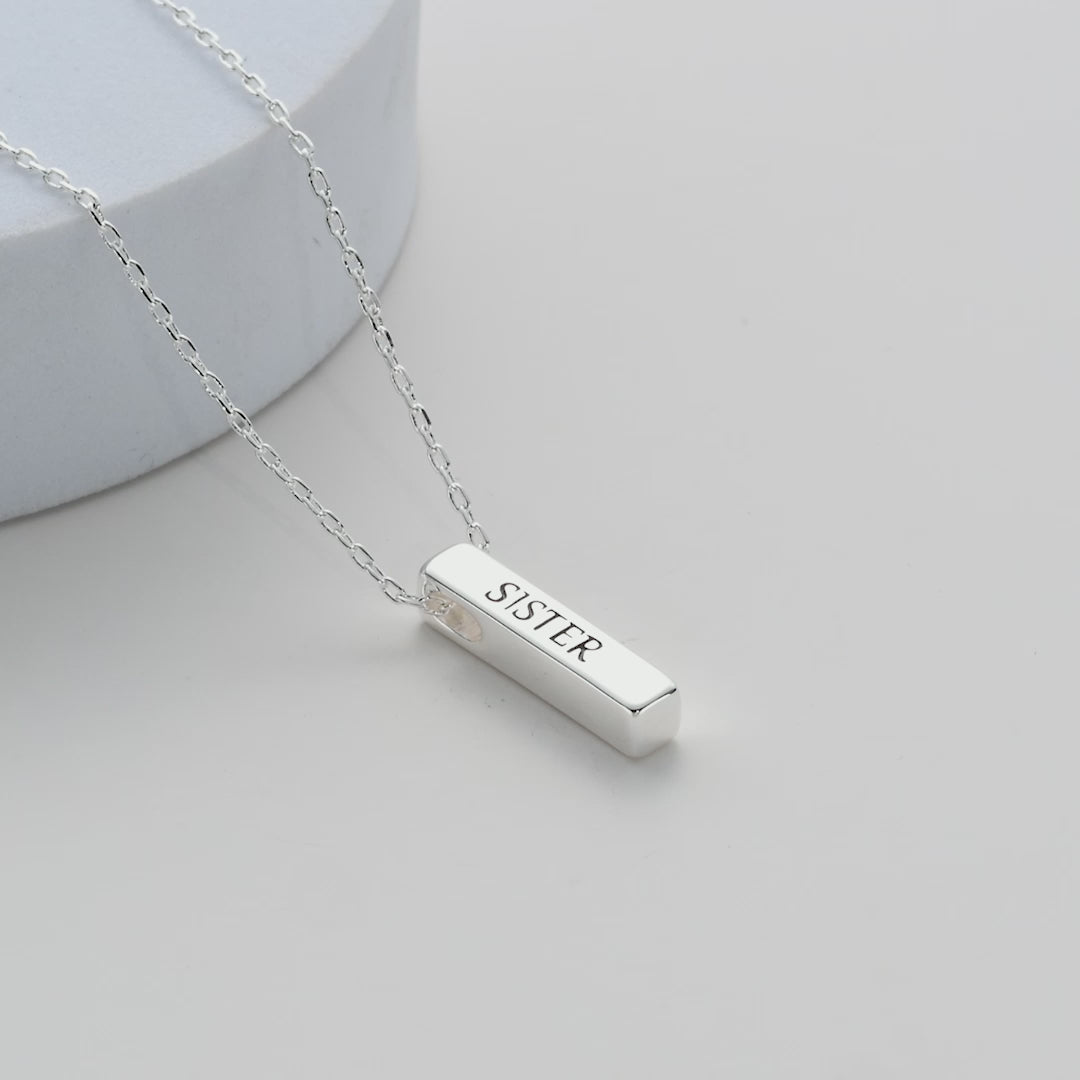 Silver Plated Sister Bar Necklace Video