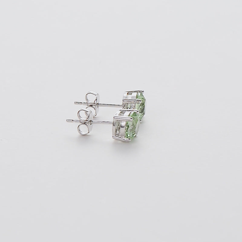 Light Green Stud Earrings Created with Zircondia® Crystals Video