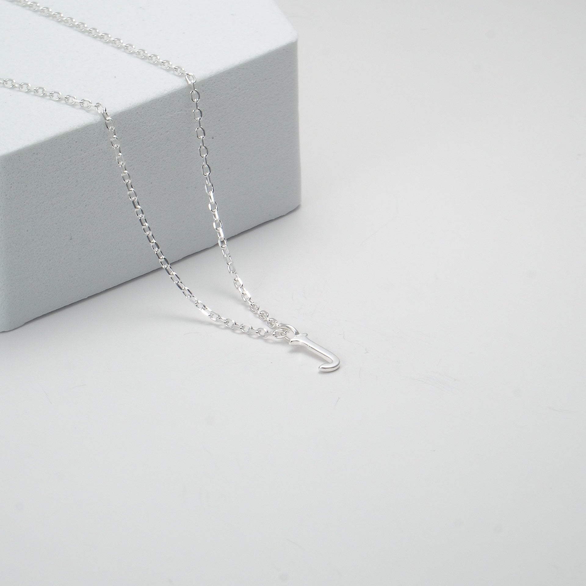 Sterling Silver Initial J Necklace Video