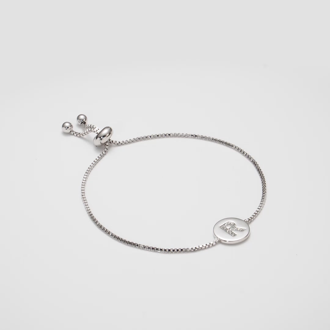 Initial Friendship Bracelet Letter R Created with Zircondia® Crystals Video