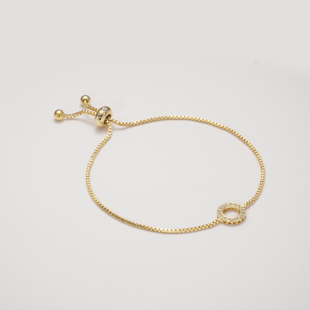 Gold Plated Circle of Life Friendship Bracelet Created with Zircondia® Crystals Video