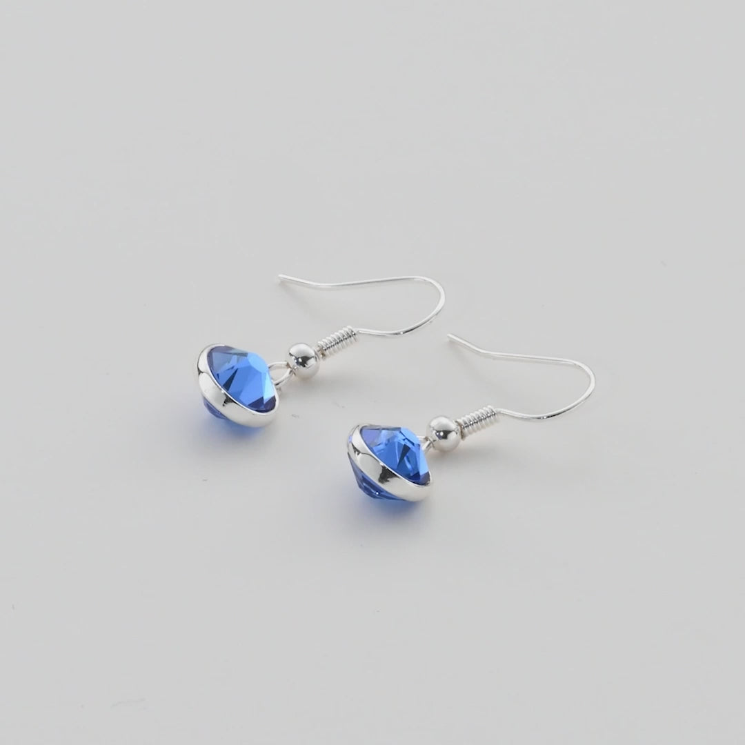 September Birthstone Drop Earrings Created with Sapphire Zircondia® Crystals Video