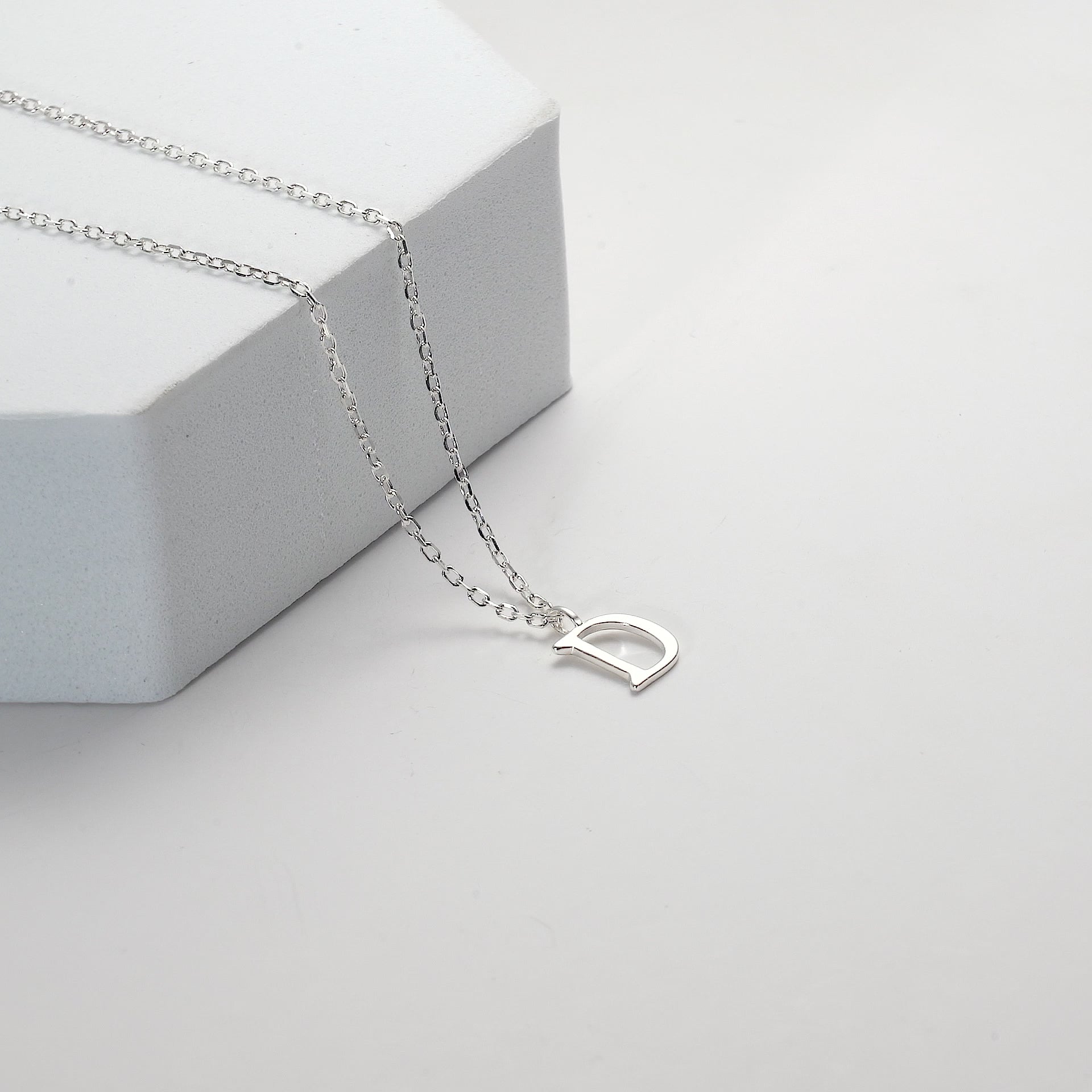 Sterling Silver Initial D Necklace