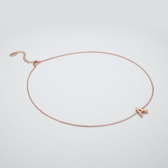 Rose Gold Plated Initial Necklace Letter A Created with Zircondia® Crystals Video
