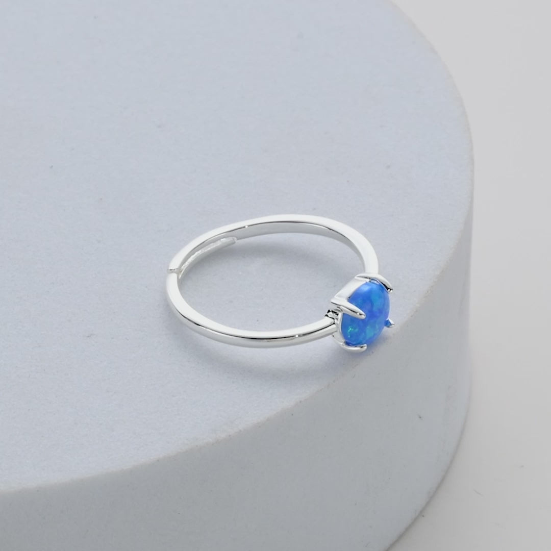 Synthetic Blue Opal Ring Video