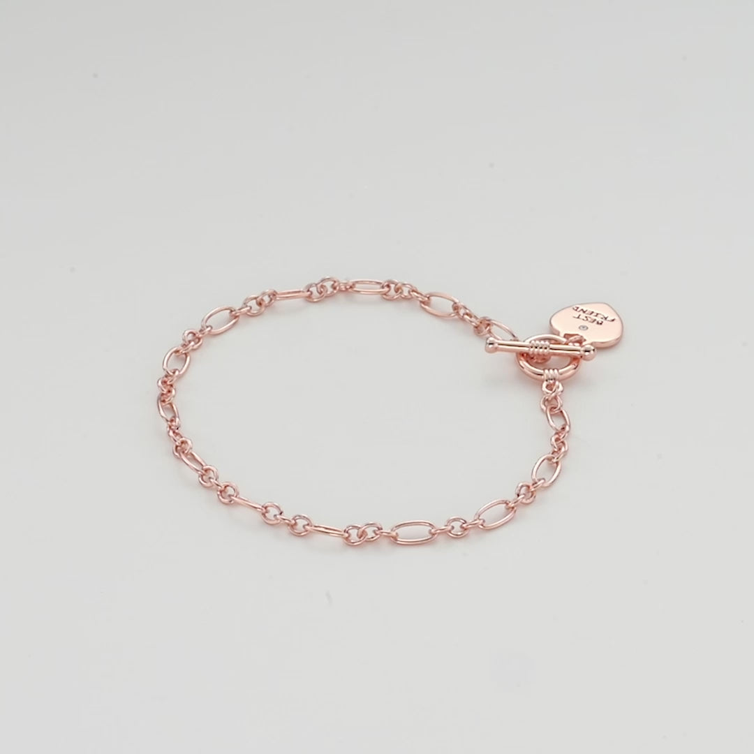 Rose Gold Plated Best Friend Charm Bracelet Created with Zircondia® Crystals Video