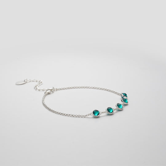 Blue Crystal Chain Bracelet Created with Zircondia® Crystals Video