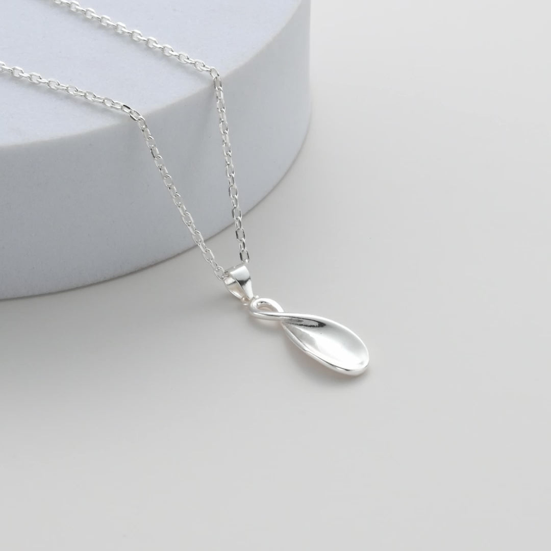 Sterling Silver Infinity Curve Necklace Video