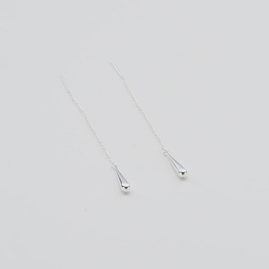 Sterling Silver Teardrop Thread Earrings Video