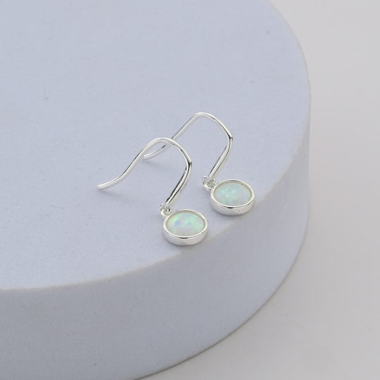 Synthetic White Opal Drop Earrings Video