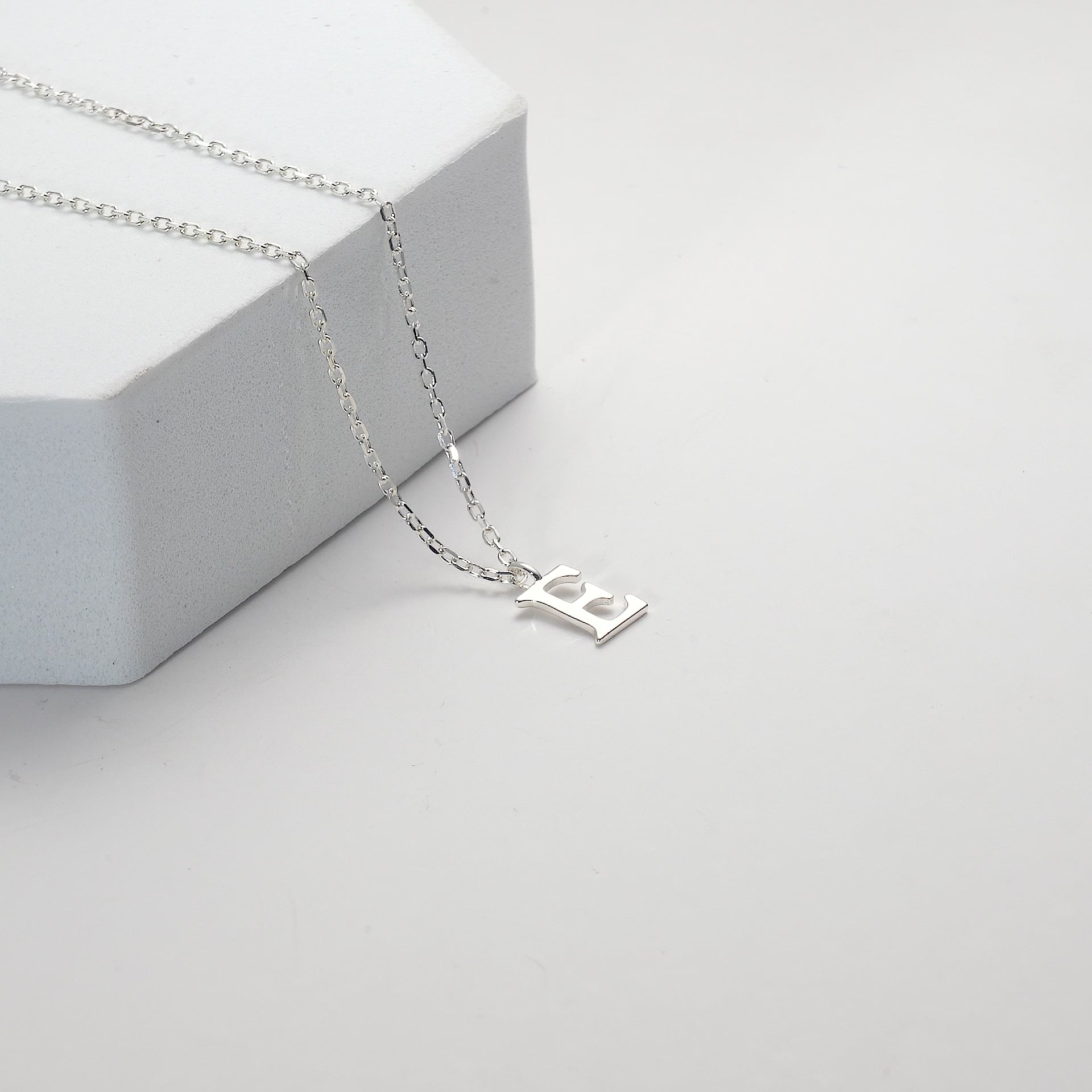 Sterling Silver Initial E Necklace Video