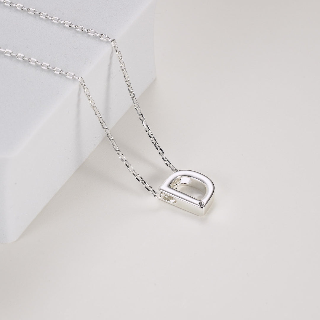 Initial Necklace Letter D Created with Zircondia® Crystals Video