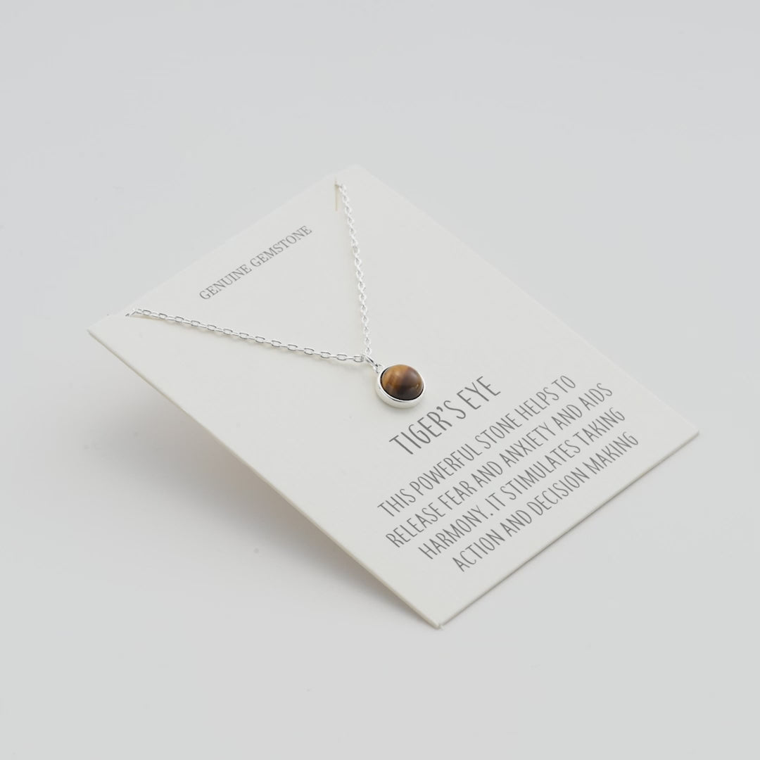 Tiger's Eye Necklace with Quote Card Video