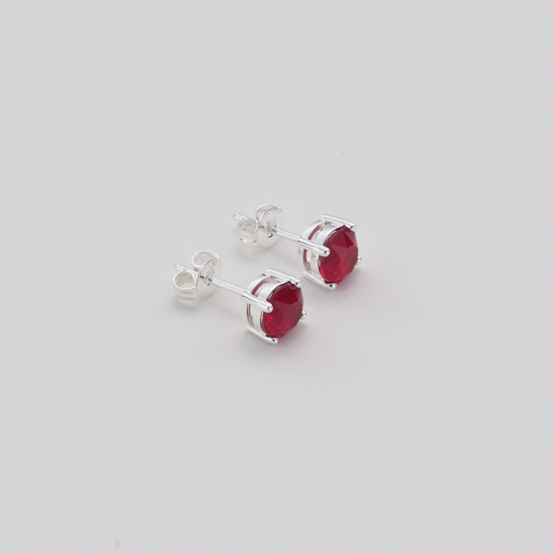 January (Garnet) Birthstone Earrings Created with Zircondia® Crystals Video
