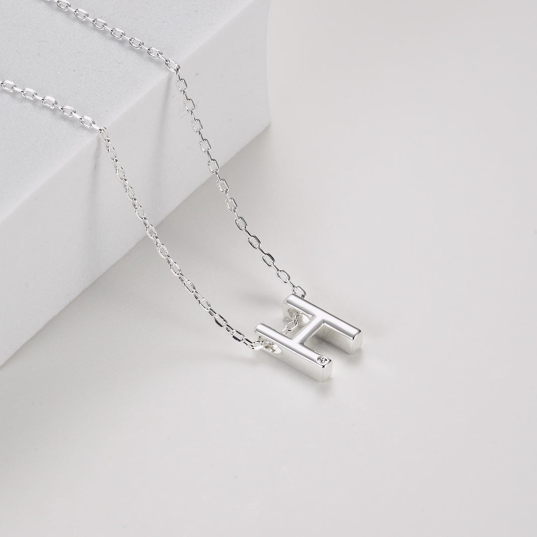 Initial Necklace Letter H Created with Zircondia® Crystals Video