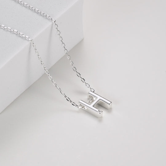 Initial Necklace Letter H Created with Zircondia® Crystals Video