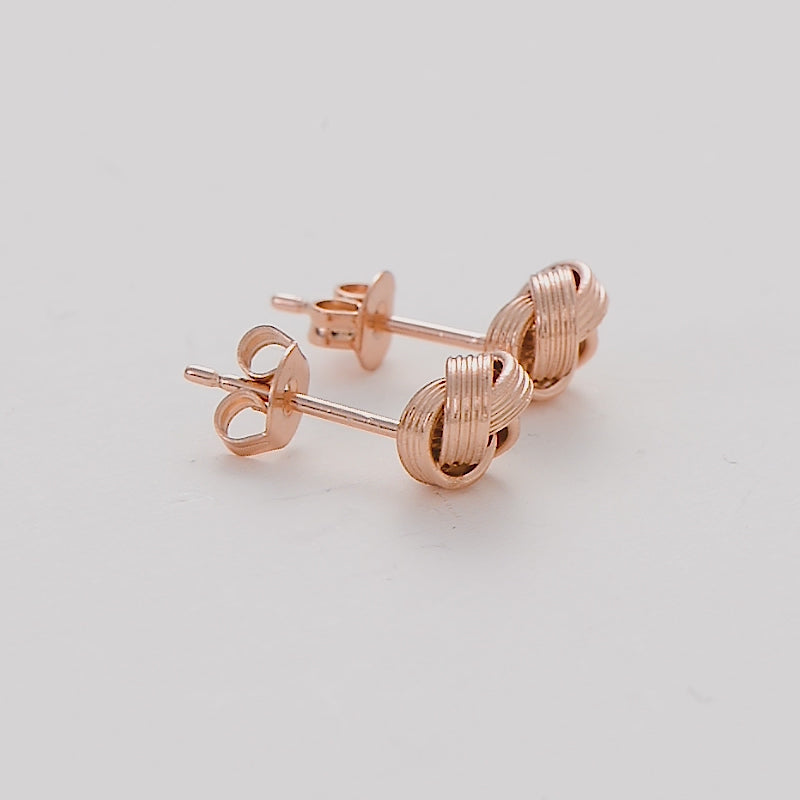 Rose Gold Plated Love Knot Earrings Video