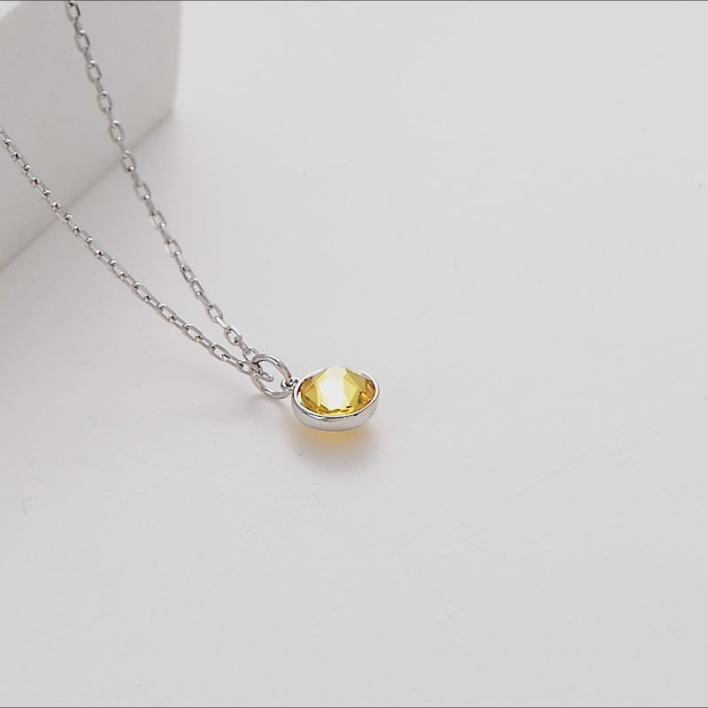 Yellow Crystal Necklace Created with Zircondia® Crystals Video