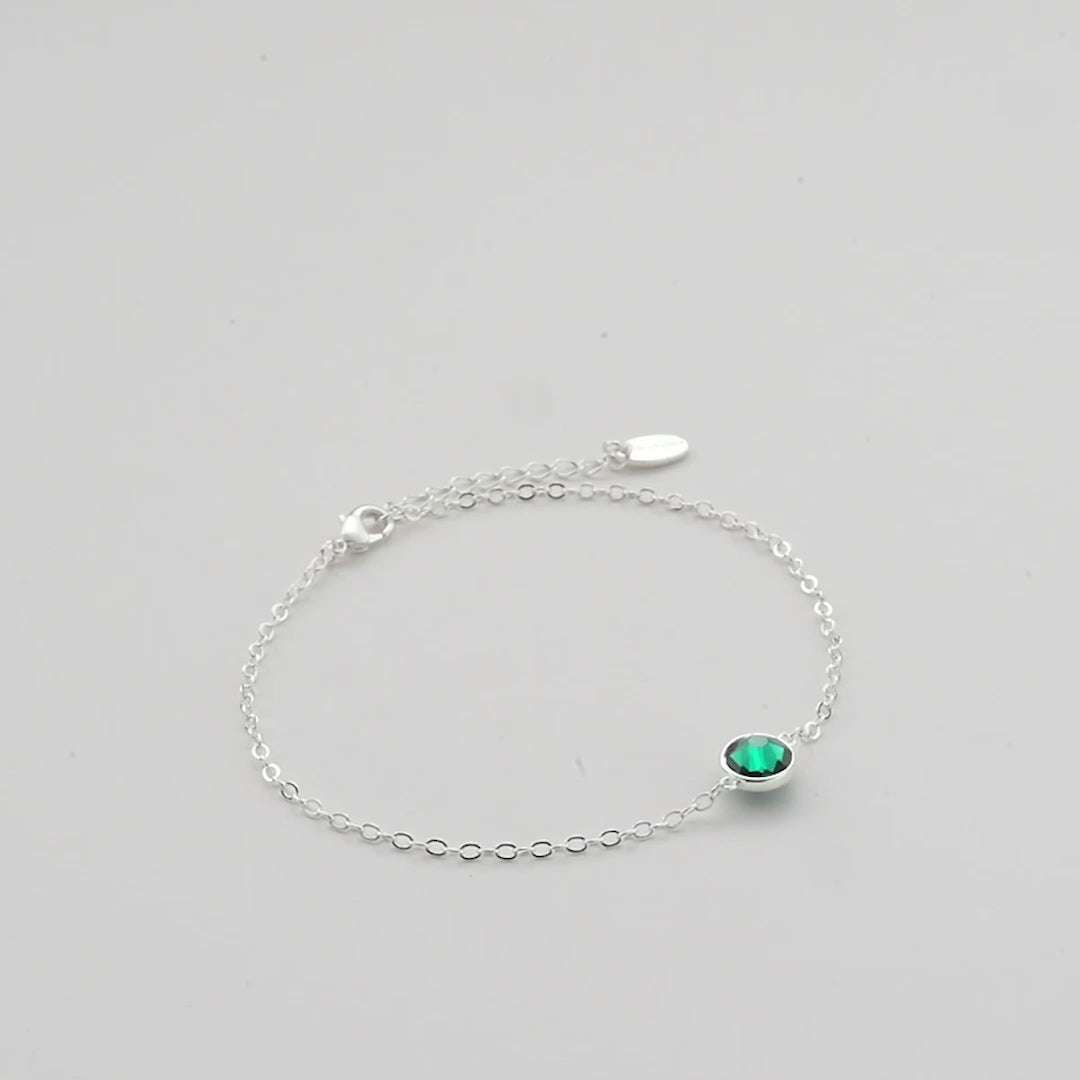Green Crystal Anklet Created with Zircondia® Crystals Video