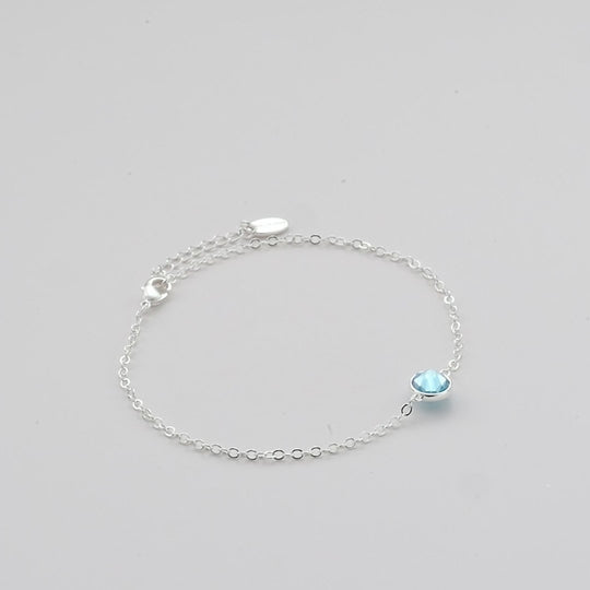 March (Aquamarine) Birthstone Anklet Created with Zircondia® Crystals Video