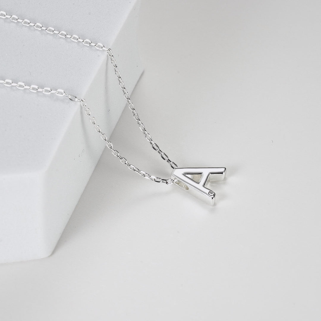 Initial Necklace Letter A Created with Zircondia® Crystals Video