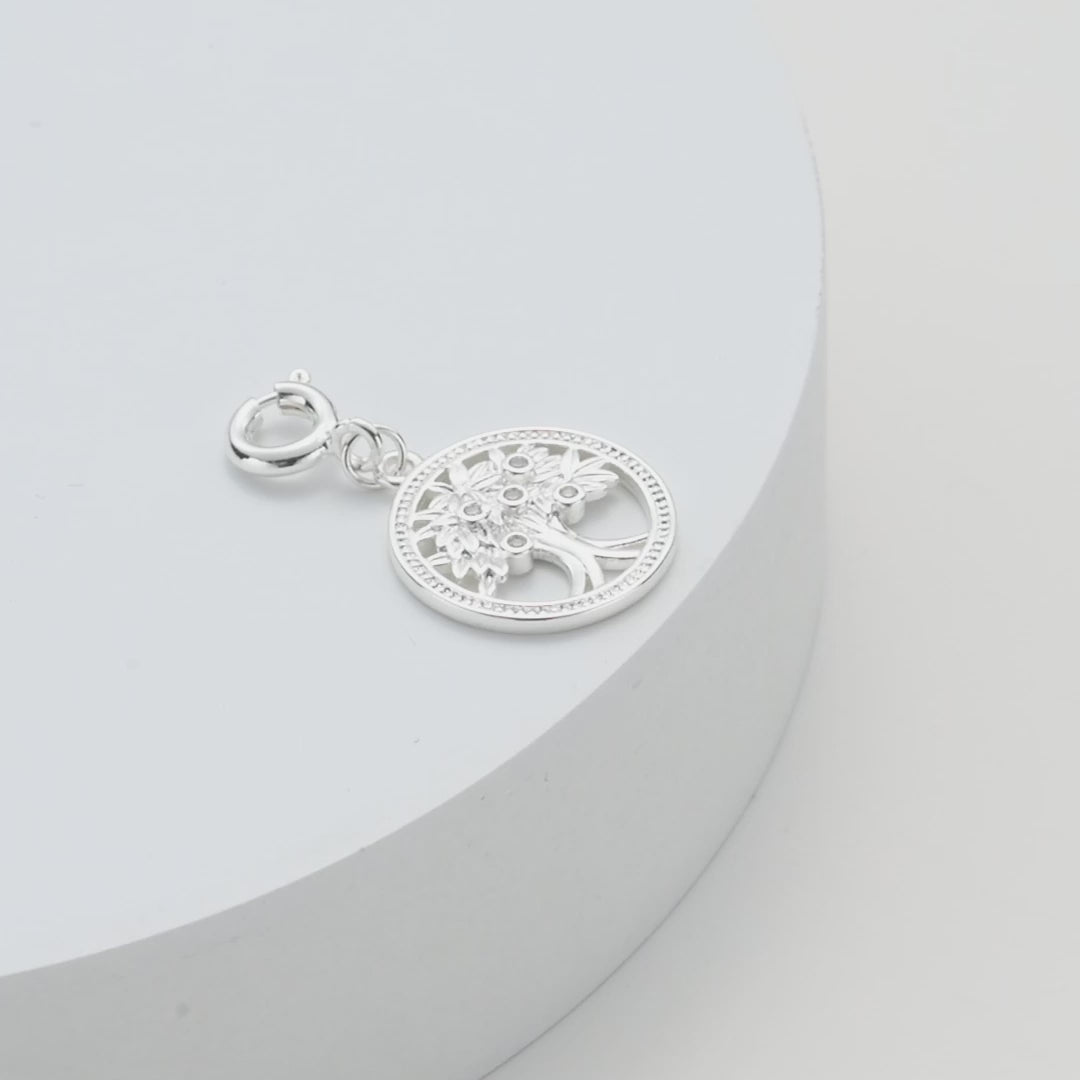 Tree of Life Charm Created with Zircondia® Crystals Video