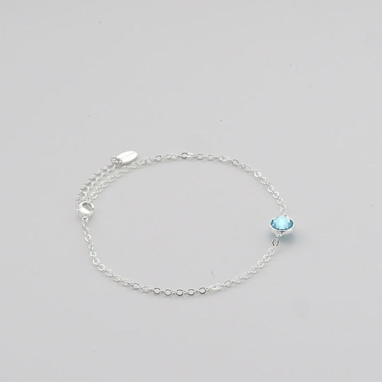 Light Blue Crystal Anklet Created with Zircondia® Crystals Video