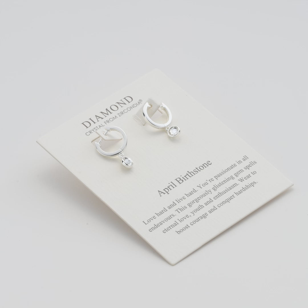 April Birthstone Hoop Earrings Created with Diamond Zircondia® Crystals Video