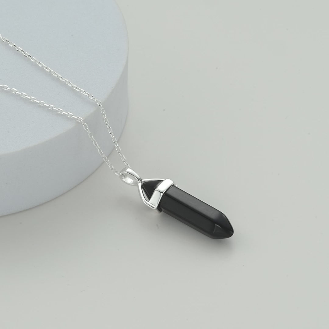 Black Onyx Genuine Gemstone Necklace Video