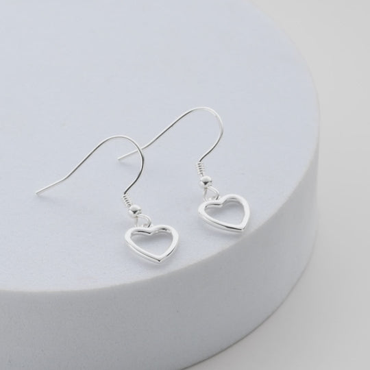 Sterling Silver Heart Drop Earrings Video