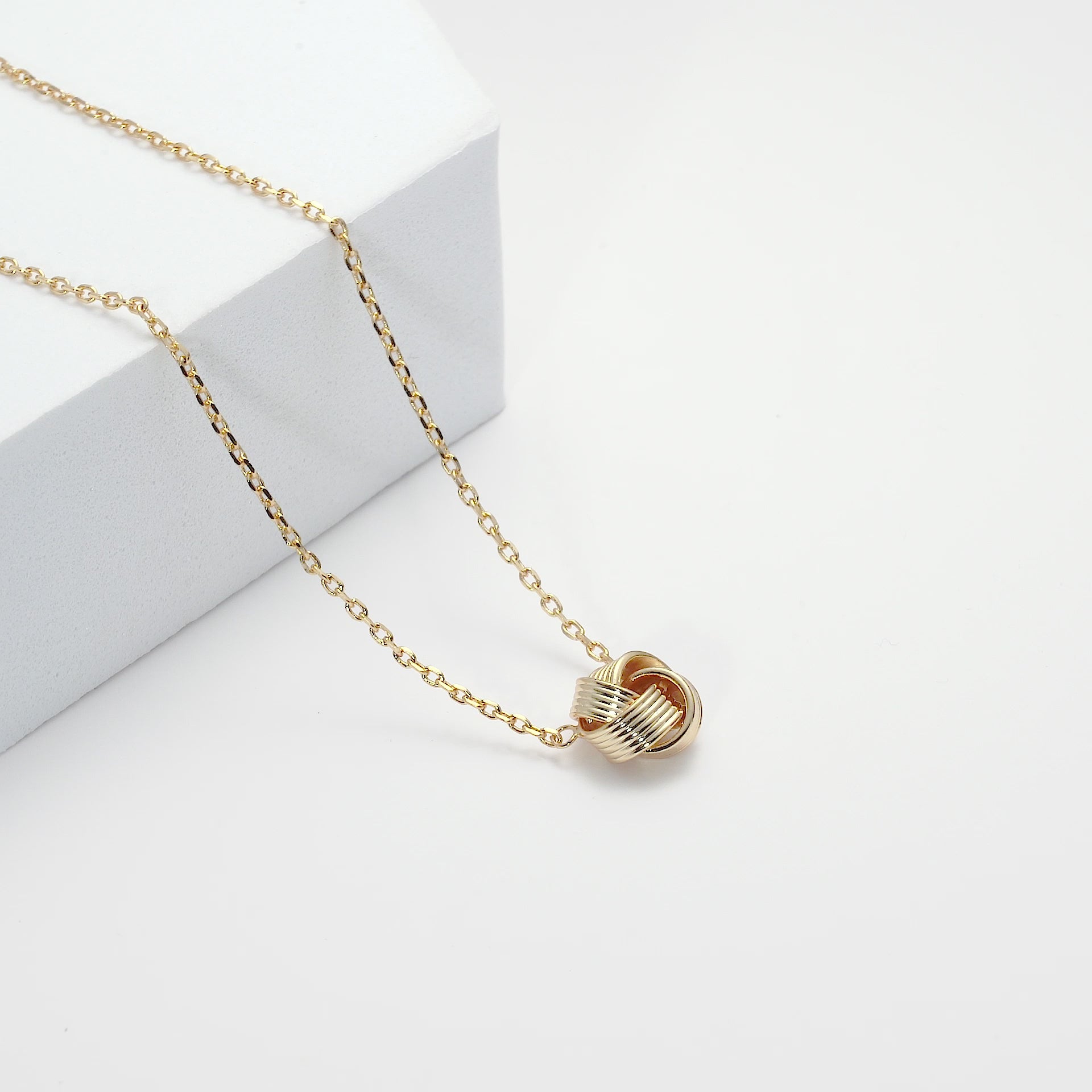 Gold Plated Love Knot Necklace Video
