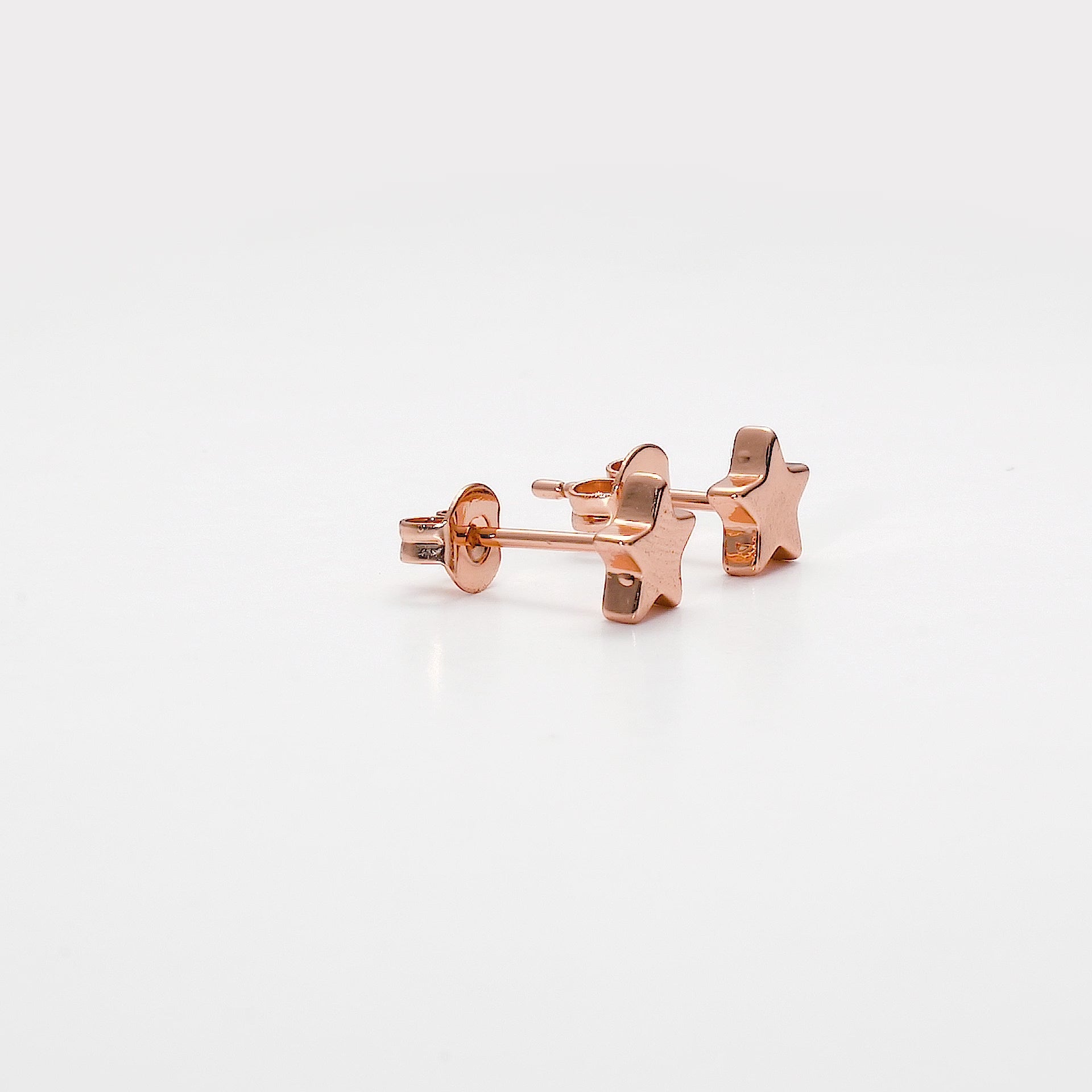 Rose Gold Plated Star Stud Earrings Video