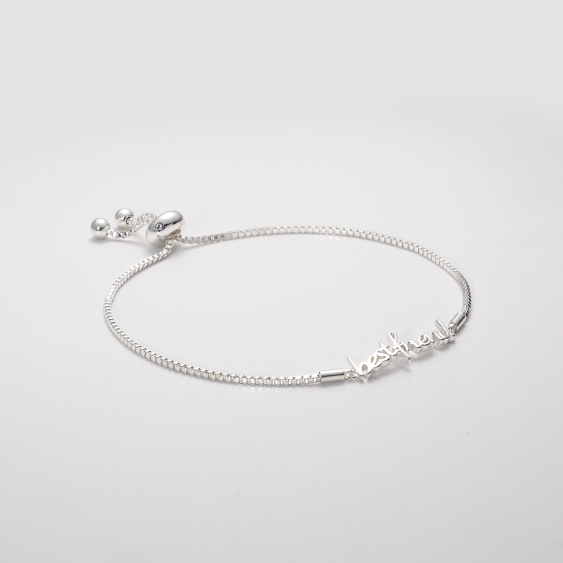 Silver Plated Best Friend Bracelet Created with Zircondia® Crystals Video