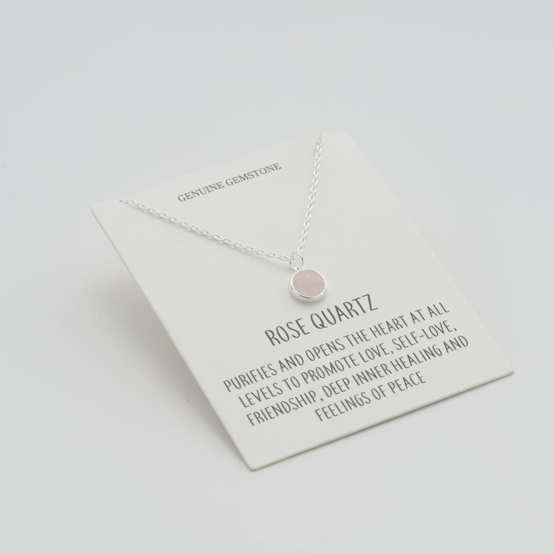 Rose Quartz Necklace with Quote Card Video