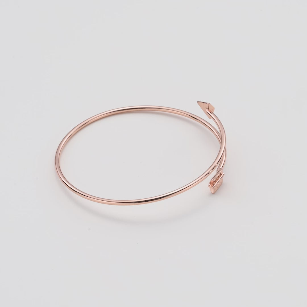 Rose Gold Plated Arrow Bangle Video