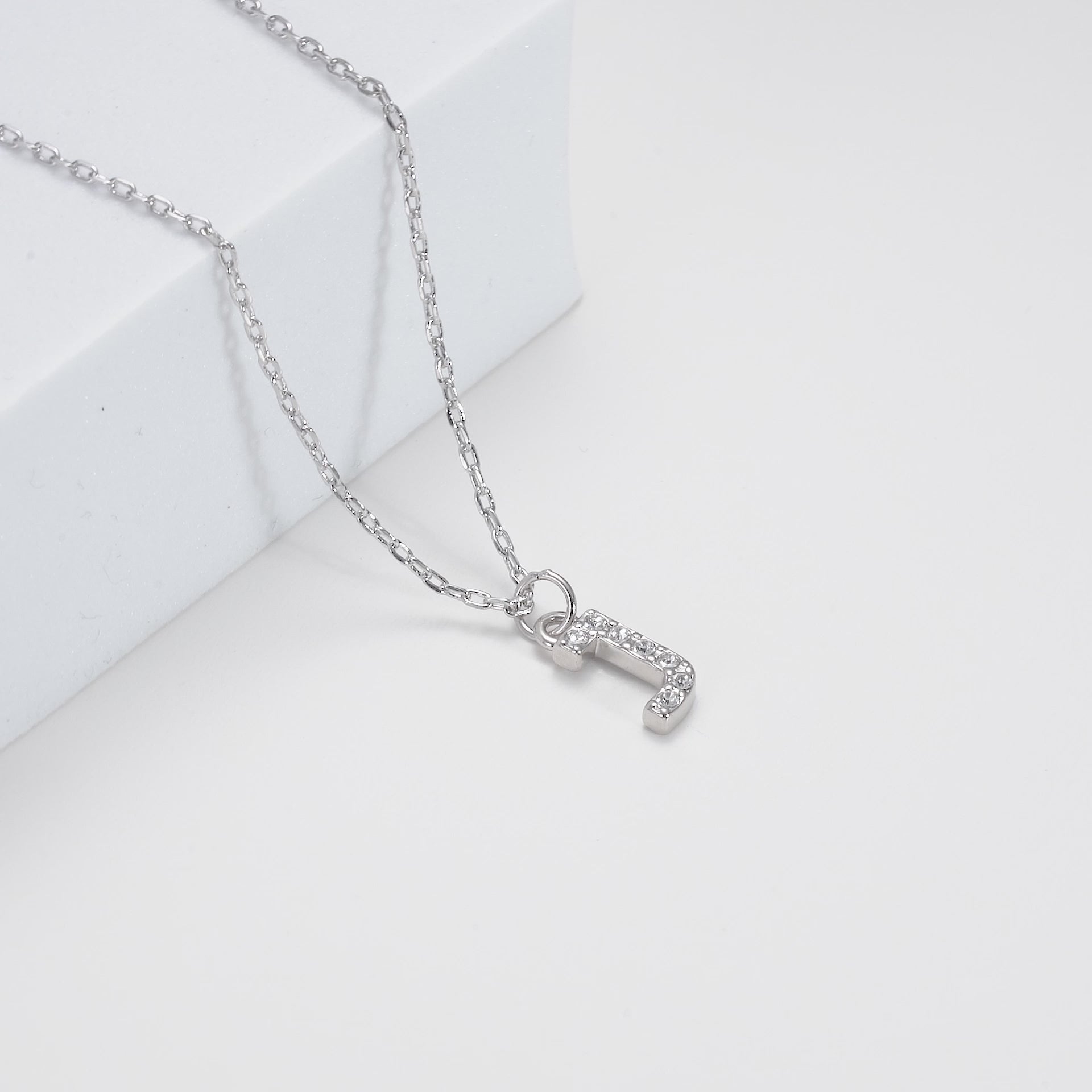 Pave Initial Necklace Letter J Created with Zircondia® Crystals