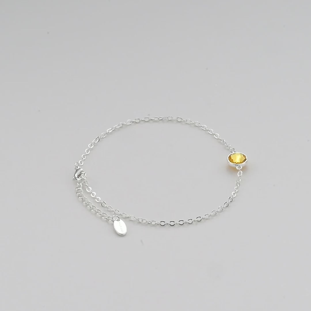 Yellow Crystal Anklet Created with Zircondia® Crystals Video