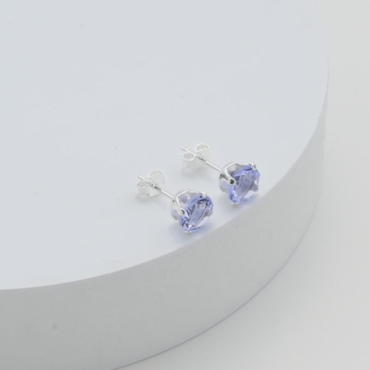Sterling Silver Provence Lavender Earrings Created with Zircondia® Crystals Video