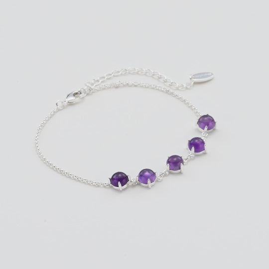 Amethyst Gemstone Bracelet with Quote Card Video