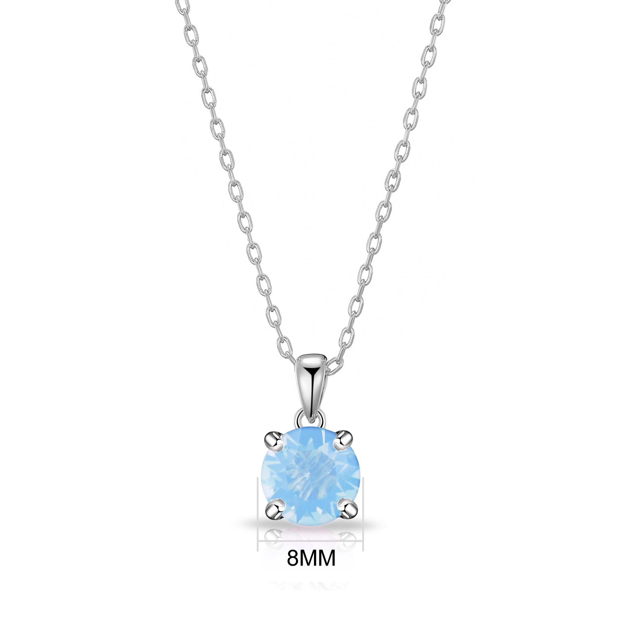 Air Blue Opal Necklace Created with Zircondia® Crystals